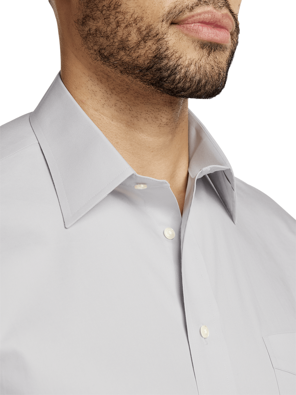 Alternate Image of Non-iron Cotton Pinpoint Solid Point Collar Dress Shirt-2