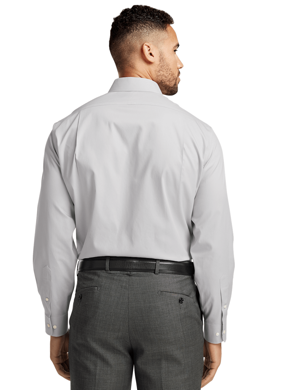 Alternate Image of Non-iron Cotton Pinpoint Solid Point Collar Dress Shirt-4
