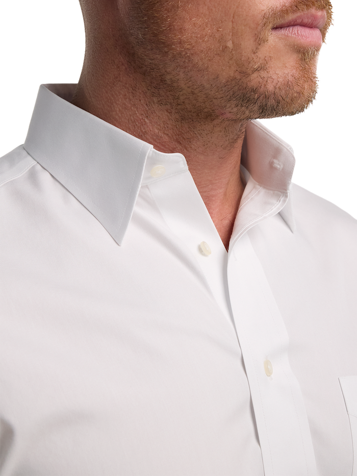 Non-Iron Cotton Pinpoint Solid Point Collar Dress Shirt