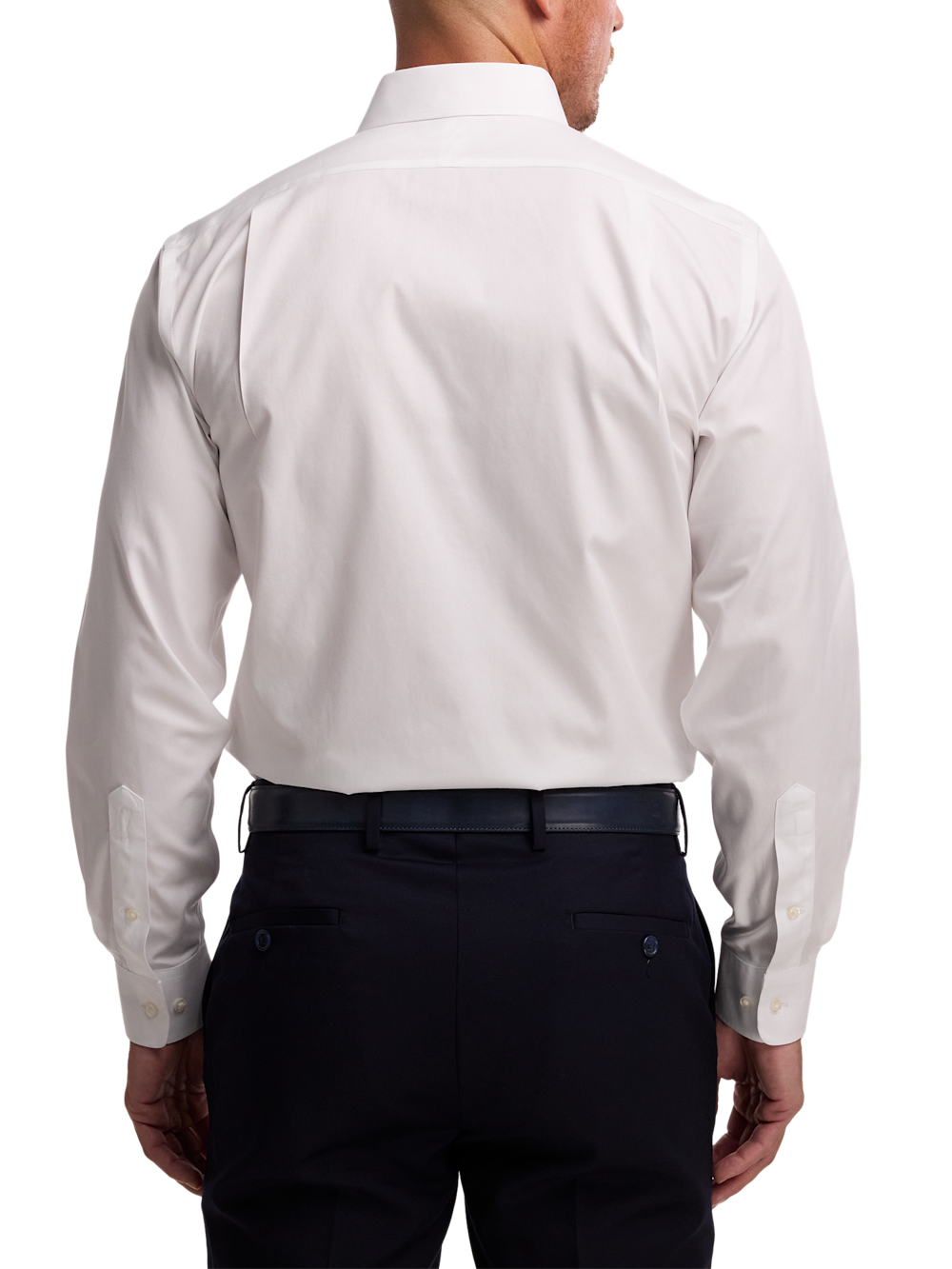 Non-Iron Cotton Pinpoint Solid Point Collar Dress Shirt