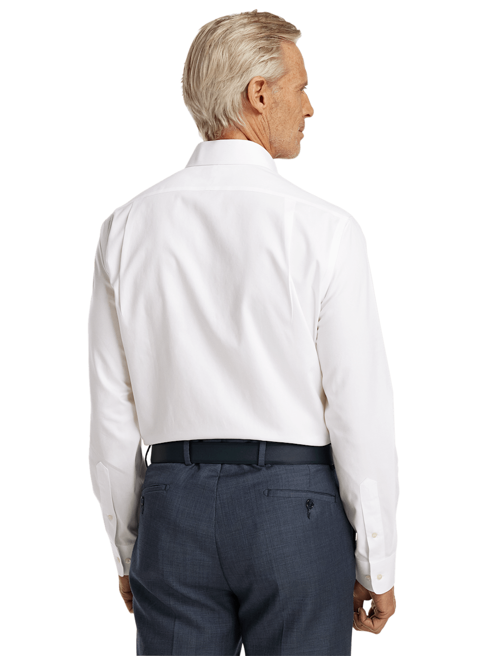Alternate Image of Non-iron Cotton Pinpoint Solid Point Collar Dress Shirt-4