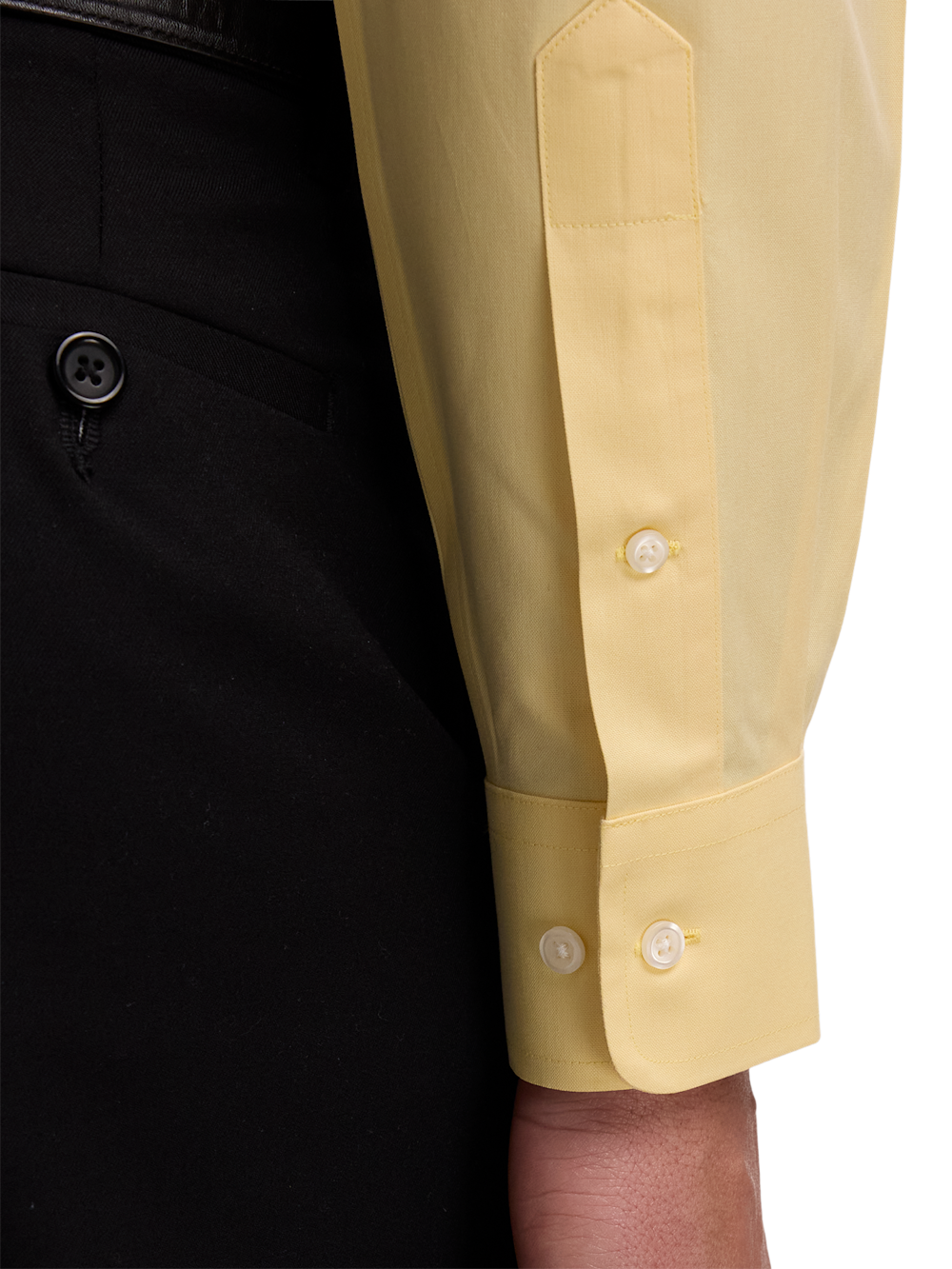 Alternate Image of Non-iron Cotton Pinpoint Solid Point Collar Dress Shirt-3