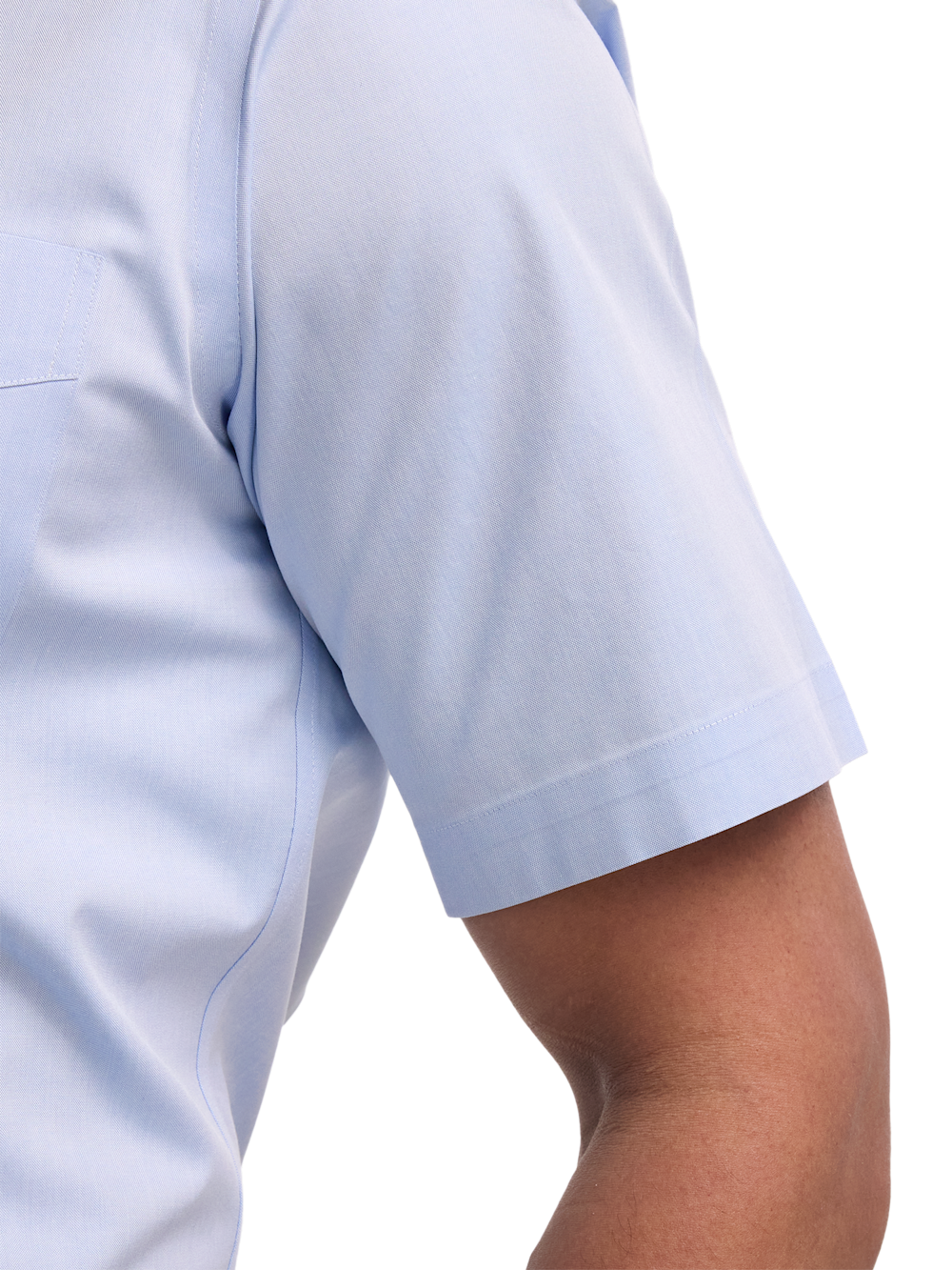 Alternate Image of Non-iron Cotton Pinpoint Solid Button Down Collar Short Sleeve Dress Shirt-3