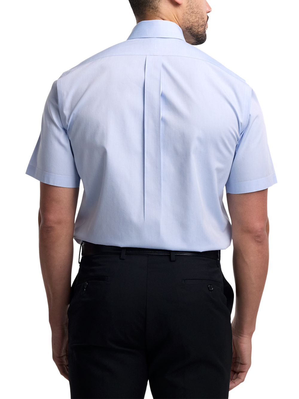 Alternate Image of Non-iron Cotton Pinpoint Solid Button Down Collar Short Sleeve Dress Shirt-4