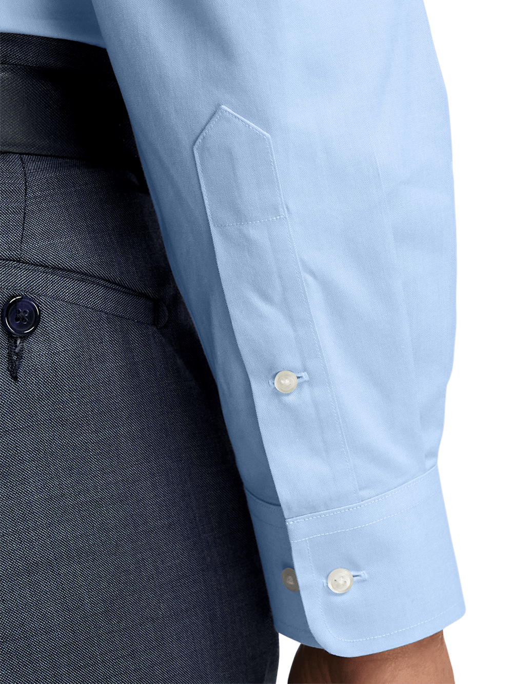 Alternate Image of Non-iron Cotton Pinpoint Solid Snap Tab Collar Dress Shirt-3
