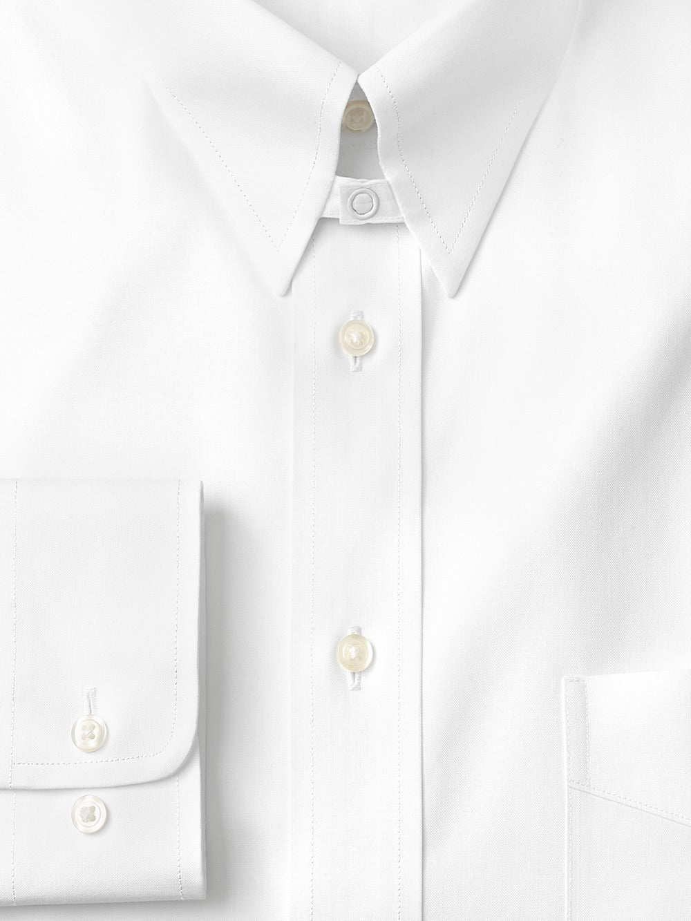 Alternate Shot of Men's White Solid Shirts No Trim Detail - 5