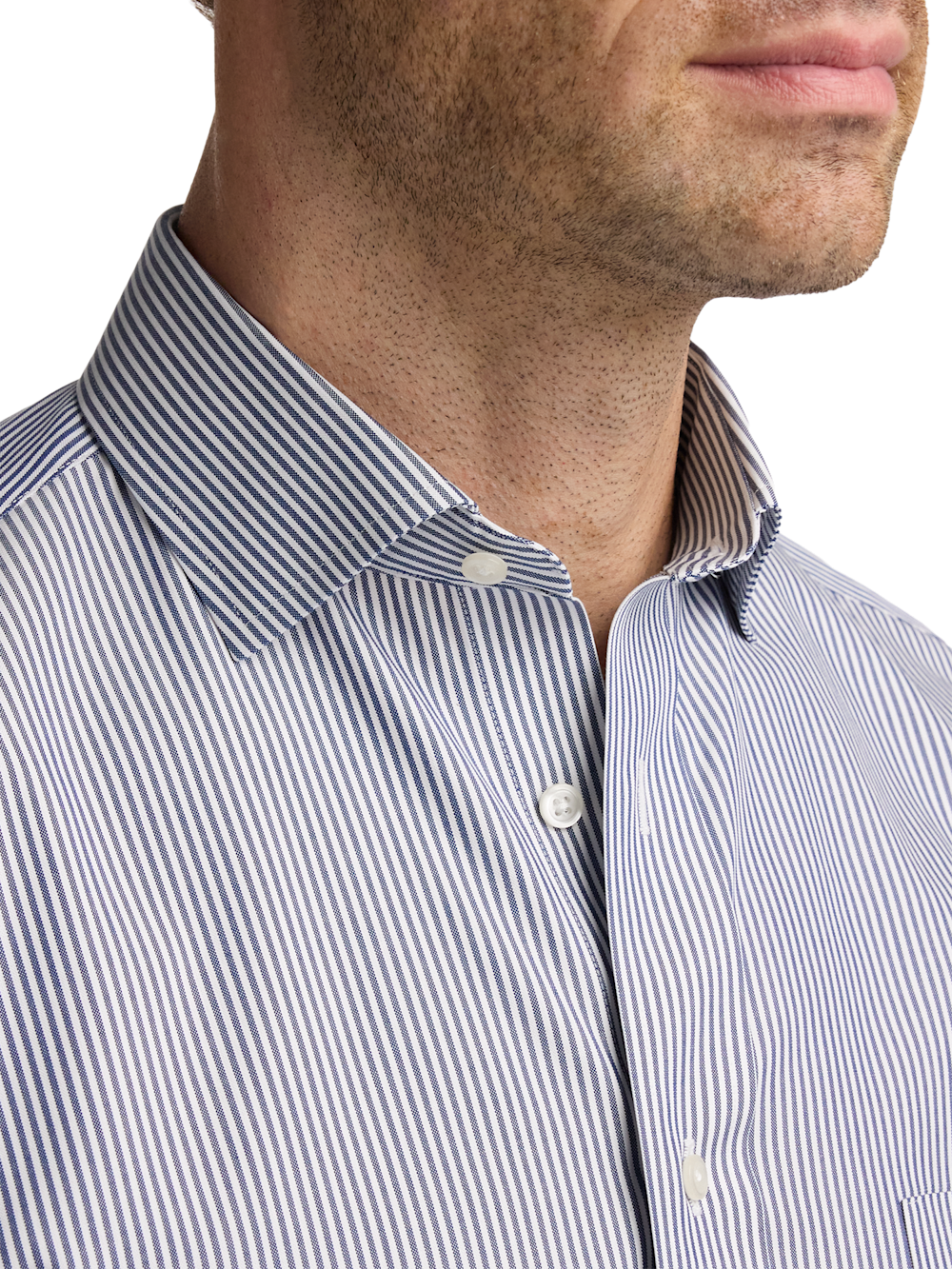 Alternate Image of Non-iron Cotton Pinpoint Solid Spread Collar Dress Shirt-2