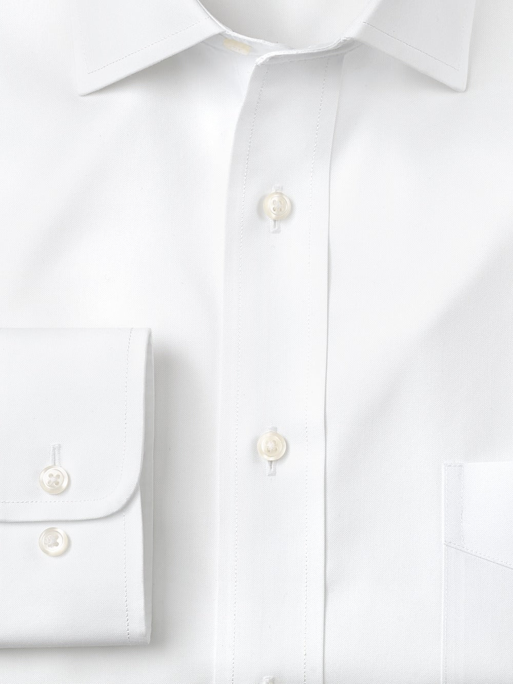 Alternate Shot of Men's White Solid Shirts No Trim Detail - 5