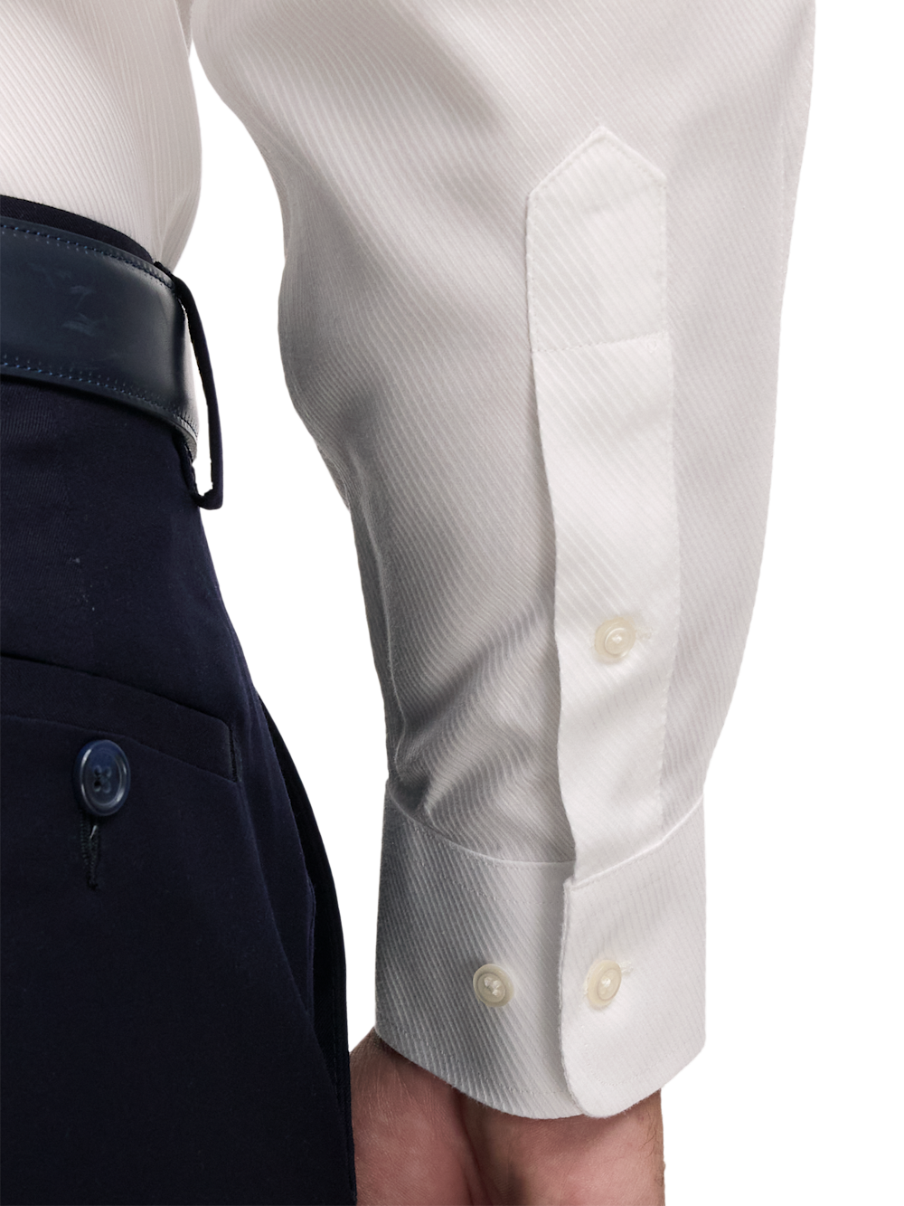 Non-Iron Cotton Twill Spread Collar Dress Shirt
