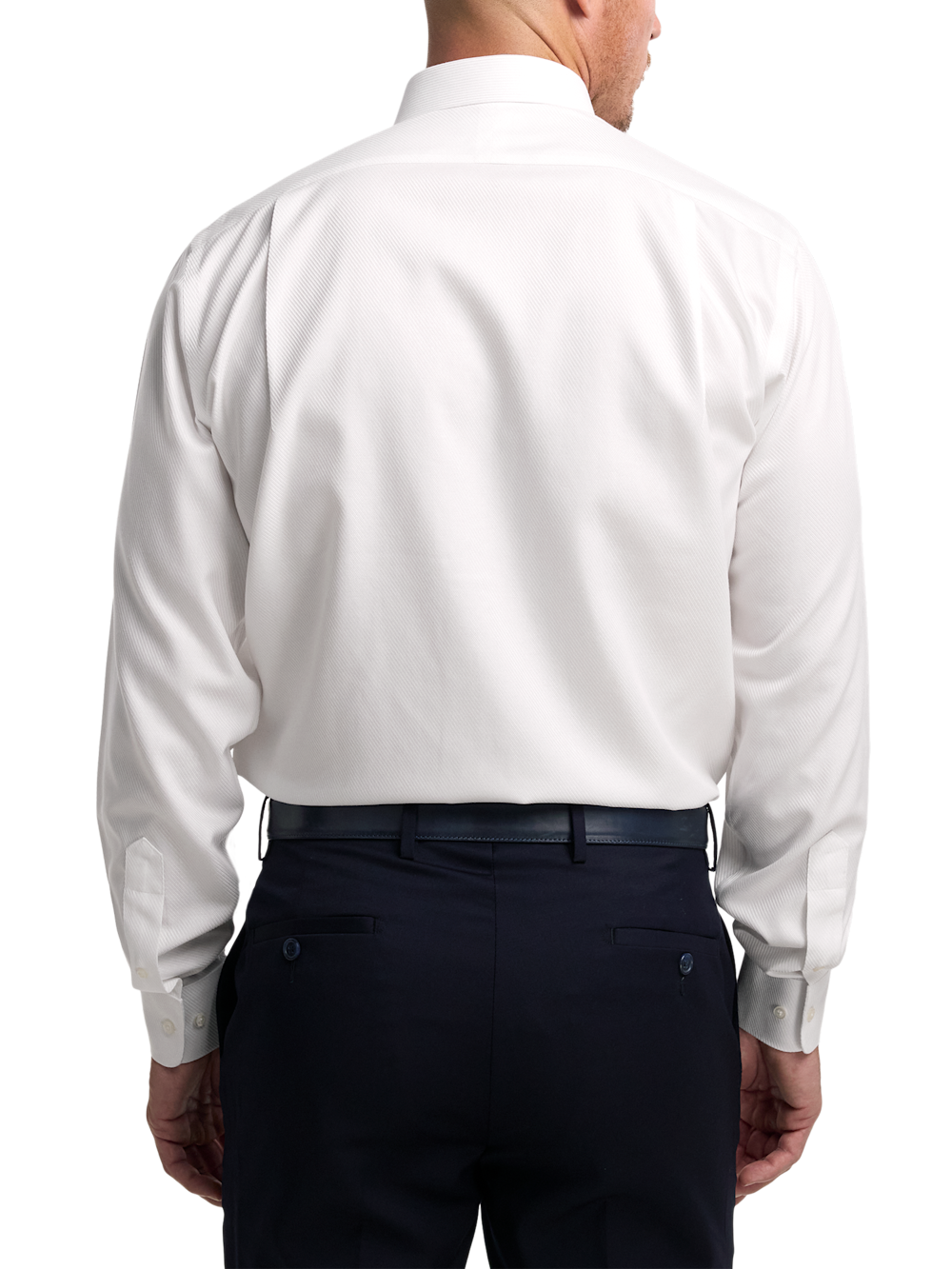 Non-Iron Cotton Twill Spread Collar Dress Shirt