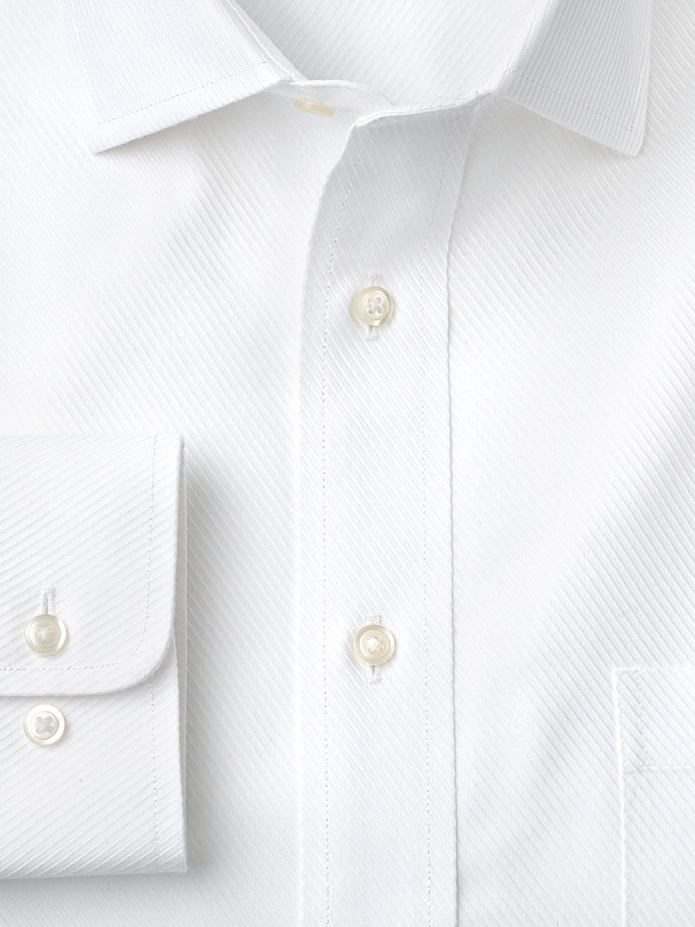 Alternate Shot of Men's White Twill Shirts No Trim Detail - 5