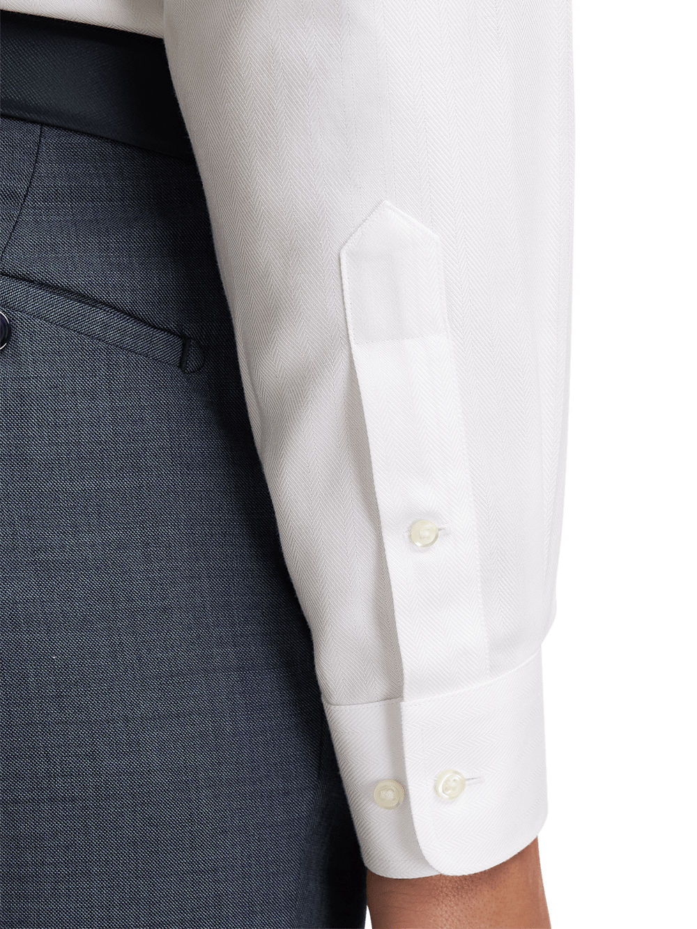 Alternate Image of Non-iron Cotton Herringbone Point Collar Dress Shirt-3