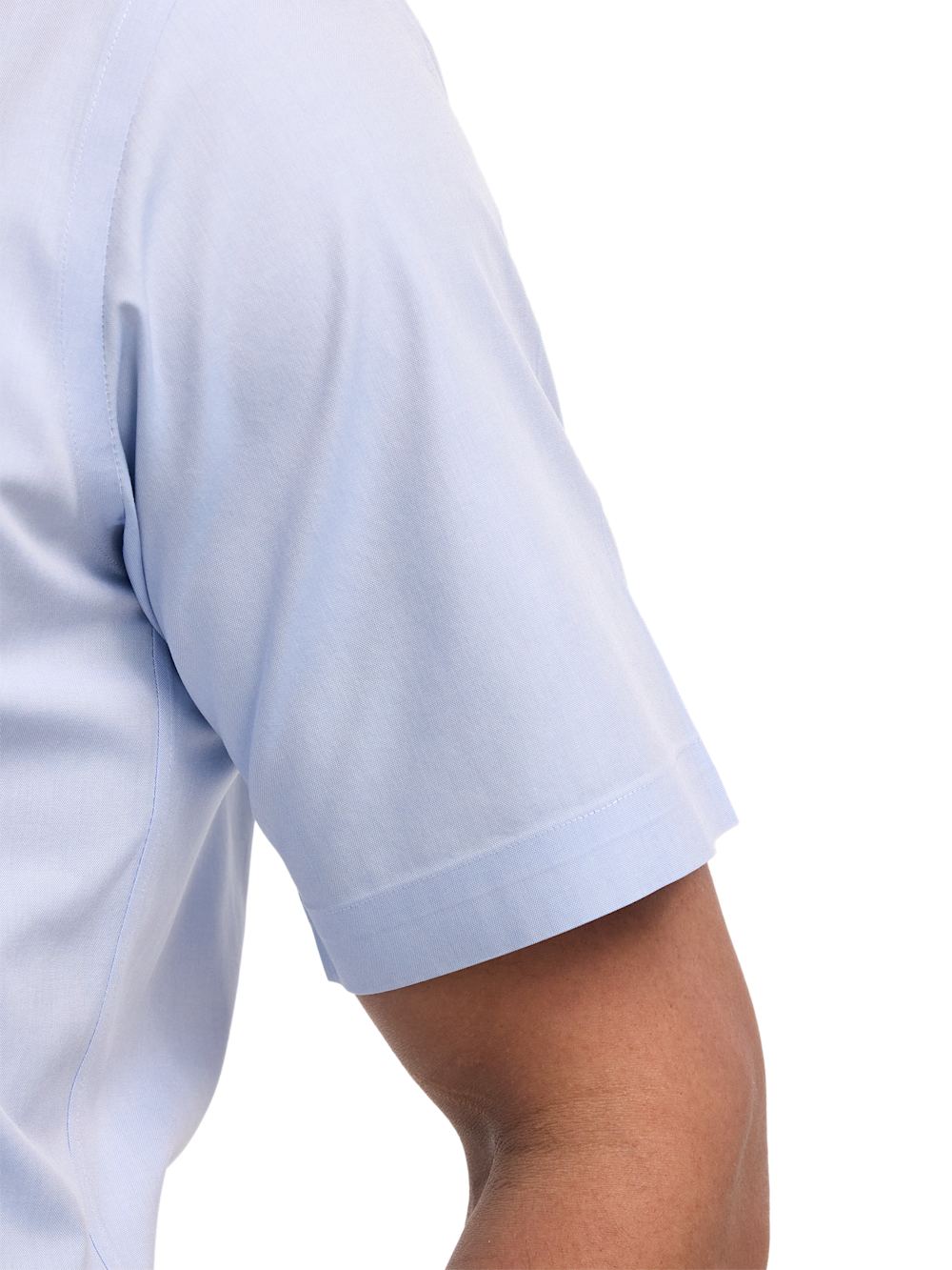 Alternate Image of Non-iron Cotton Pinpoint Solid Point Collar Short Sleeve Dress Shirt-3