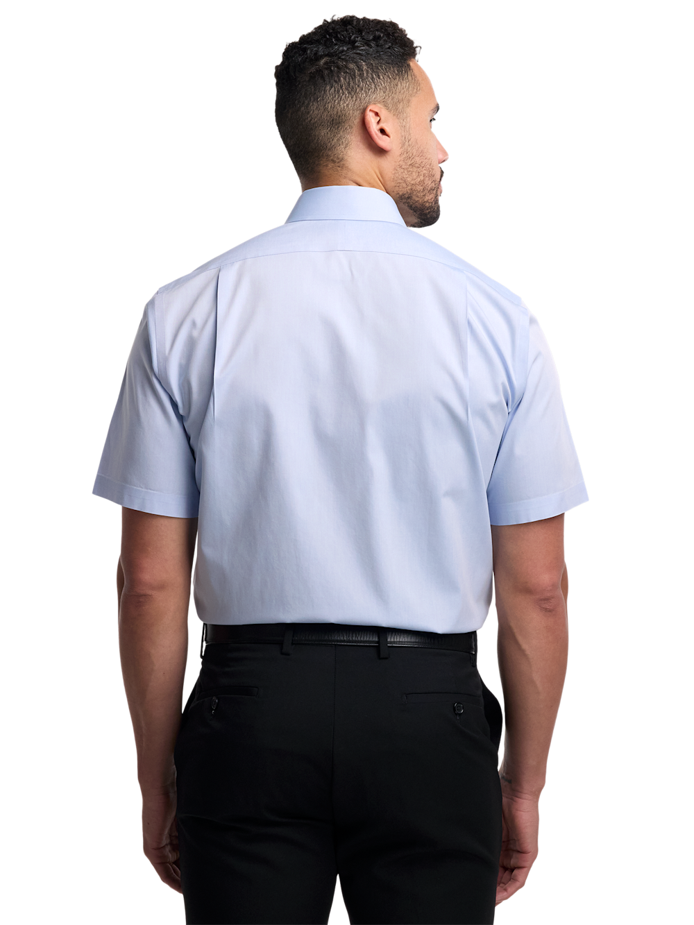 Alternate Image of Non-iron Cotton Pinpoint Solid Point Collar Short Sleeve Dress Shirt-4