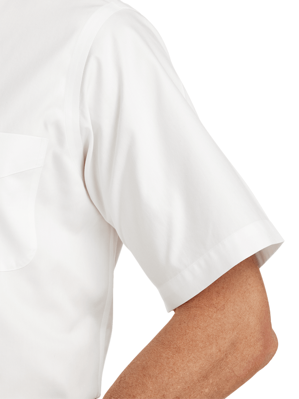 Non-Iron Cotton Pinpoint Solid Point Collar Short Sleeve Dress Shirt