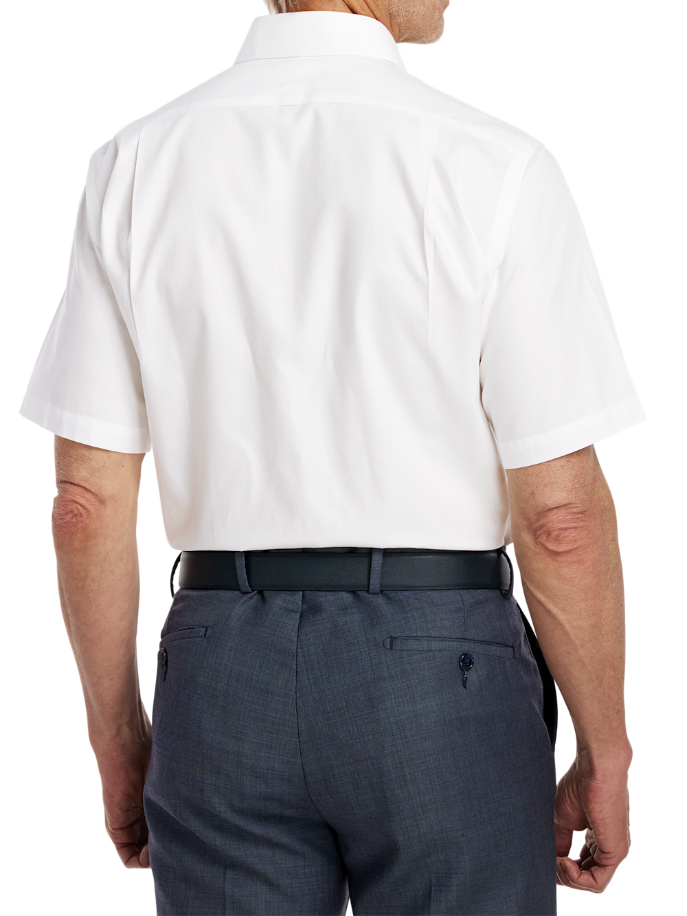 polo short sleeve dress shirts Non-Iron Cotton Pinpoint Solid Point Collar Short Sleeve Dress Shirt