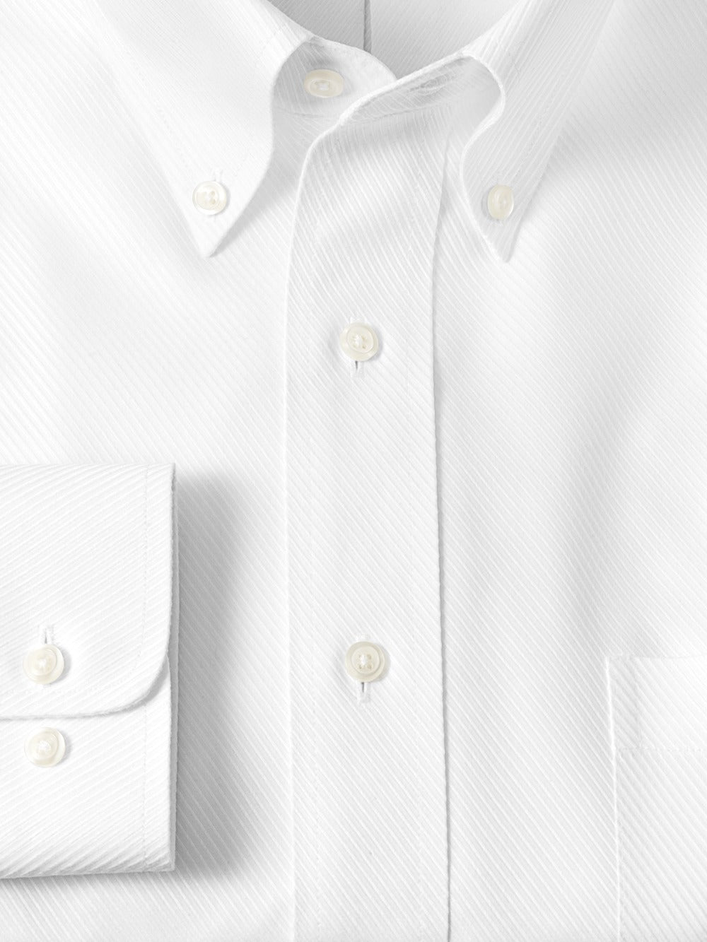 Alternate Shot of Men's White Twill Shirts No Trim Detail - 5