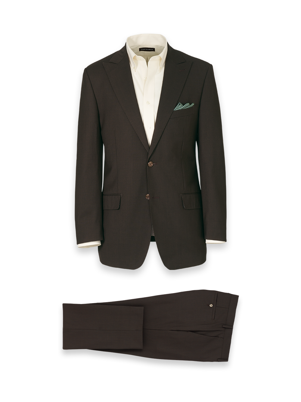 Product Image of Wool Stretch Bengaline Single Breasted Peak Lapel Suit-0