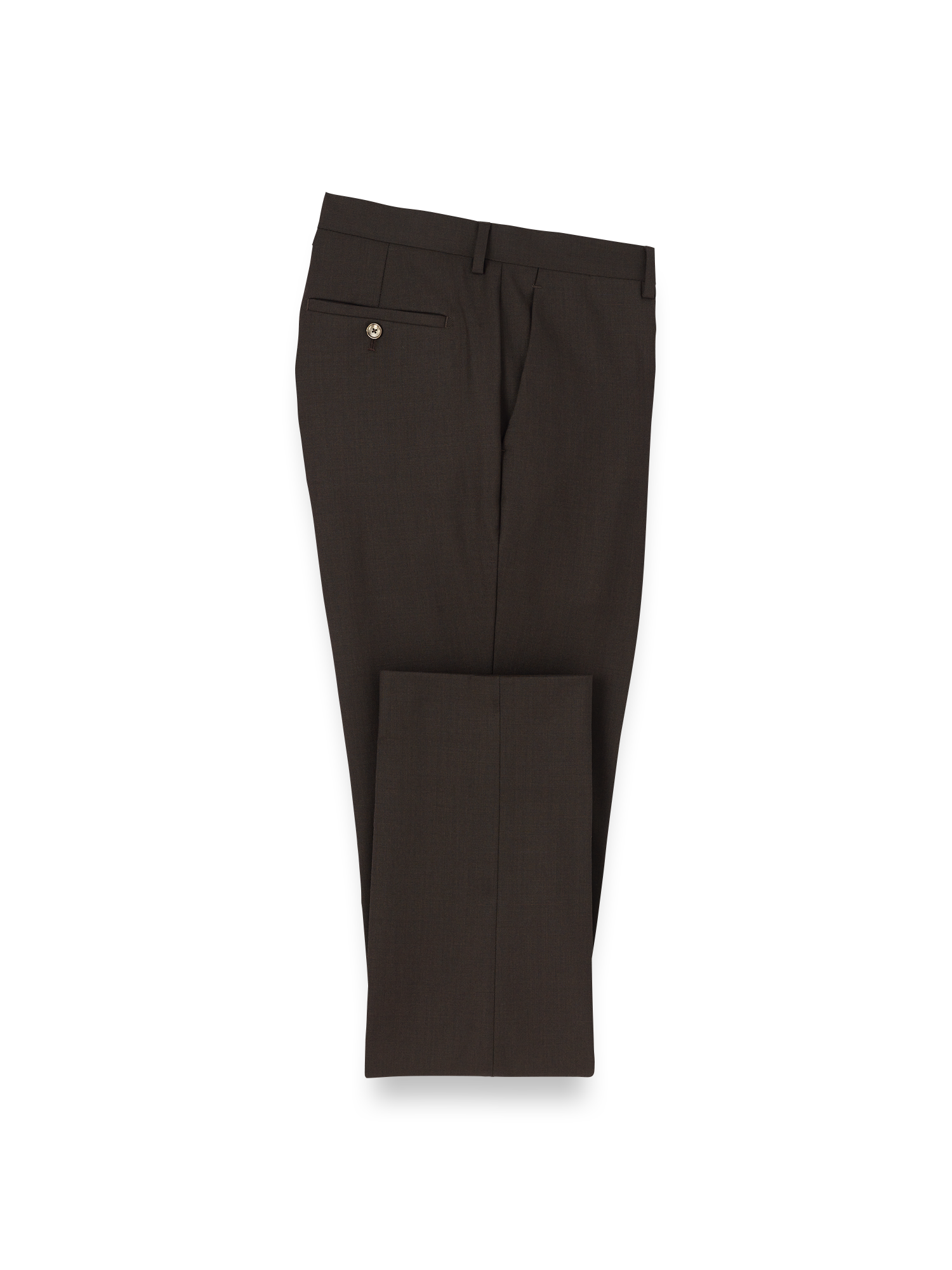 Wool Stretch Bengaline Single Breasted Peak Lapel Suit - Dark Brown