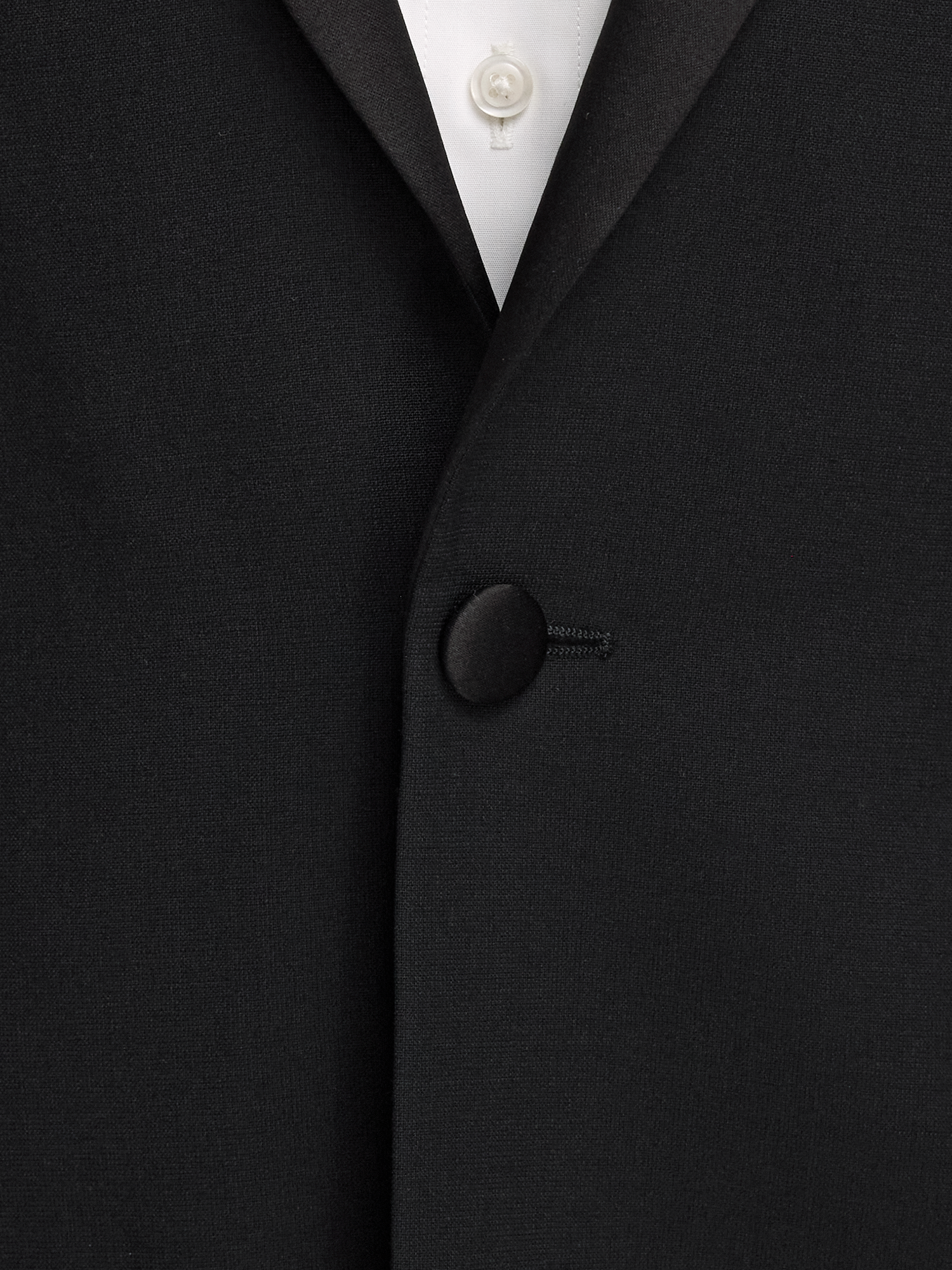 Wool Stretch Peak Lapel Tuxedo - Black