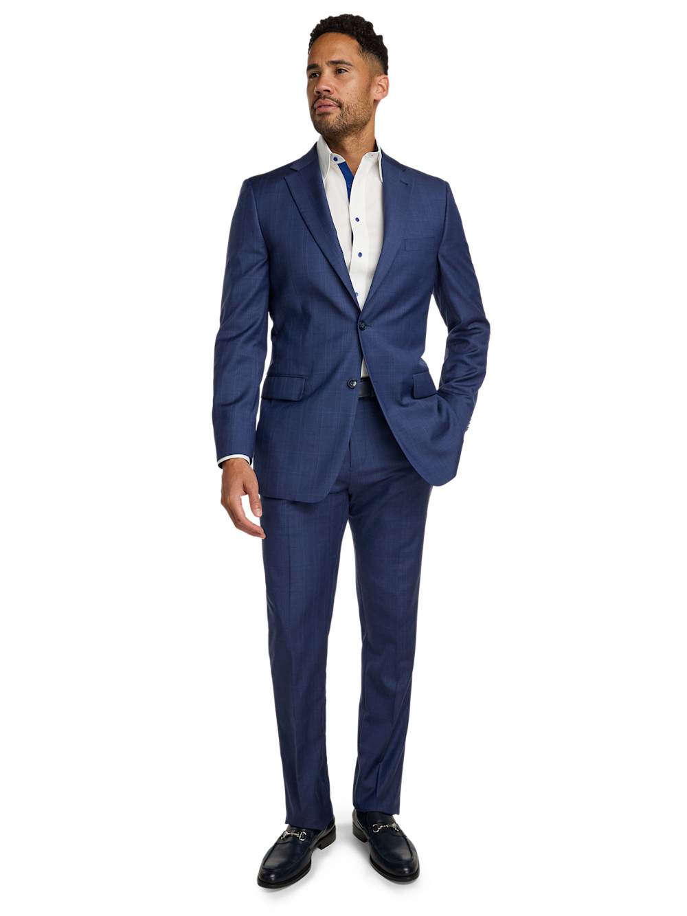 Alternate Image of Wool Blend Plaid Single Breasted Notch Lapel Suit-1