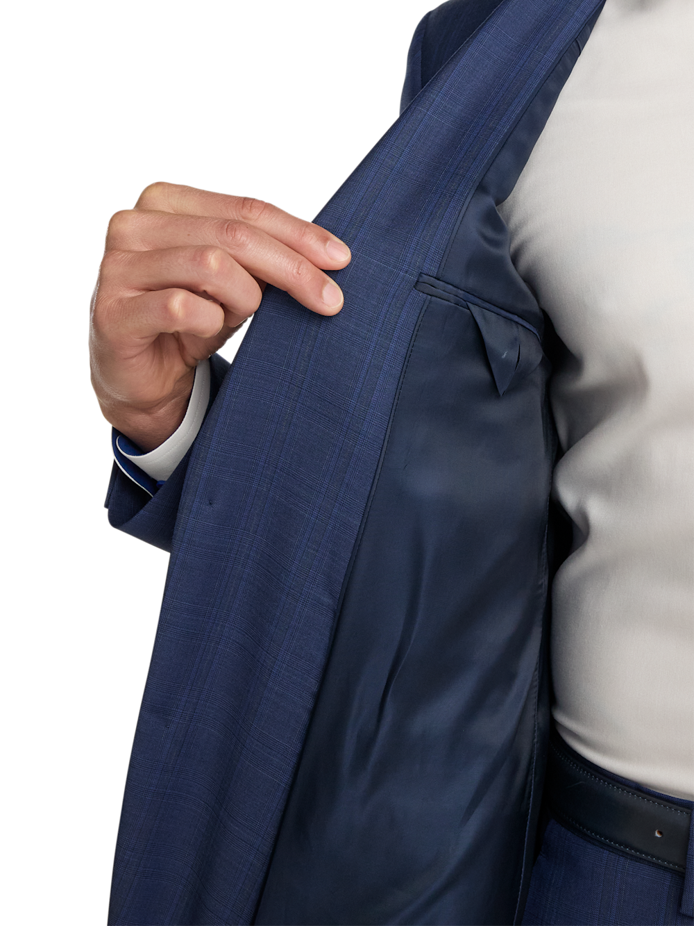 Alternate Image of Wool Blend Plaid Single Breasted Notch Lapel Suit-3