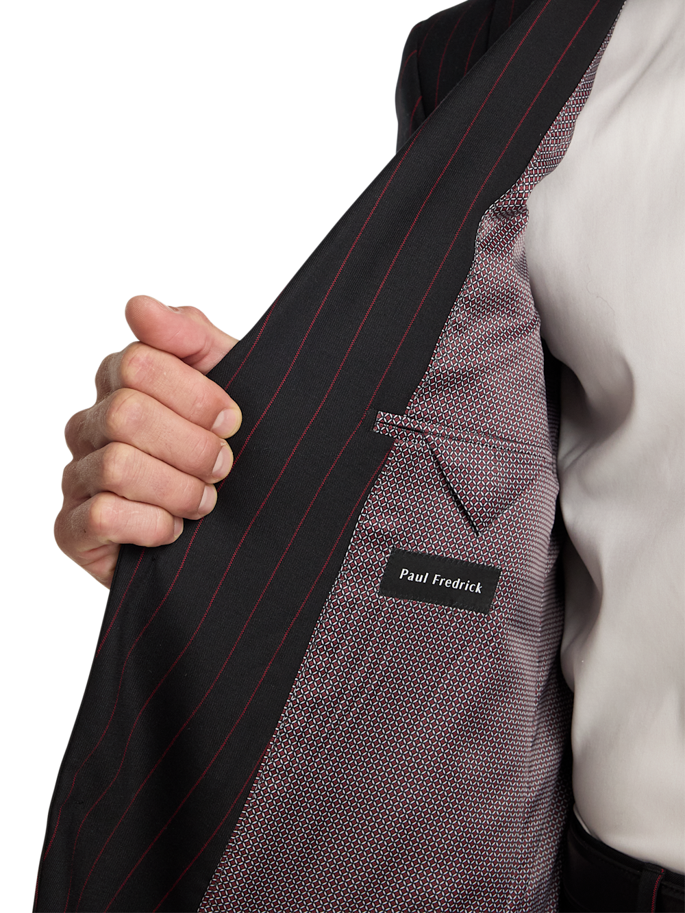 Alternate Image of Wool Stretch Stripe Single Breasted Peak Lapel Suit-3