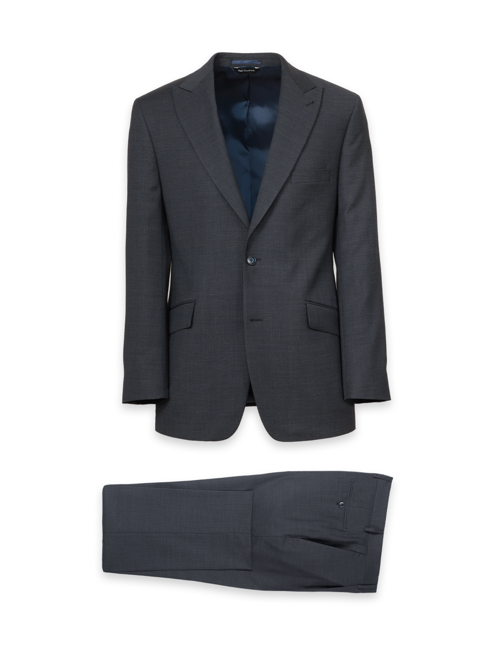 Product Image of Wool Blend Mini Check Single Breasted Peak Lapel Suit-0