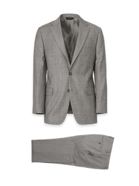 Black/White Wool Glen Plaid Single Breasted Notch Lapel Suit - Black/white