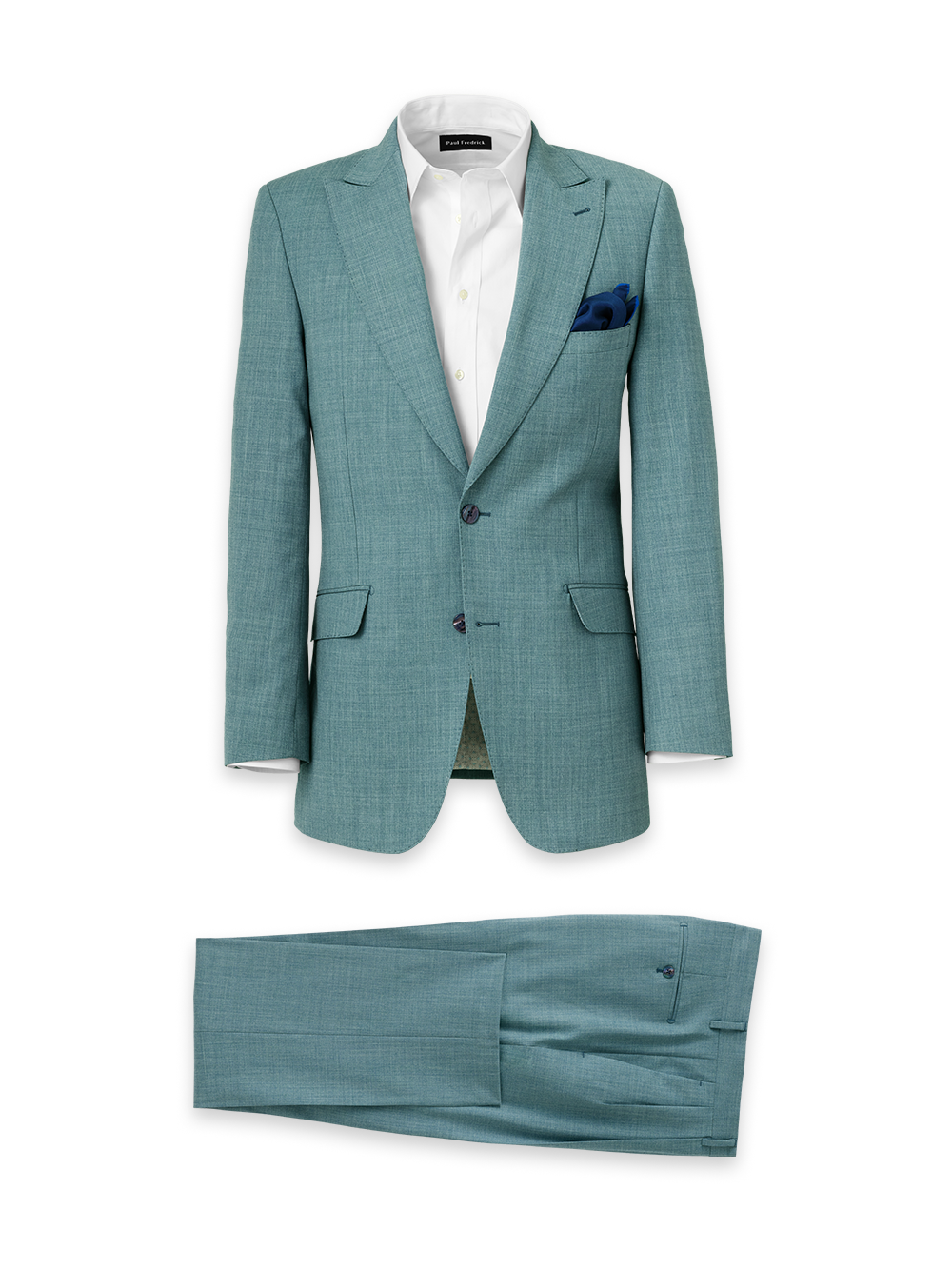 Product Image of Wool Blend Single Breasted Peak Lapel Suit-0