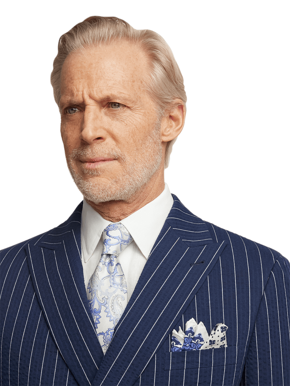 Alternate Image of Cotton Stretch Pinstripe Peak Lapel Suit-2
