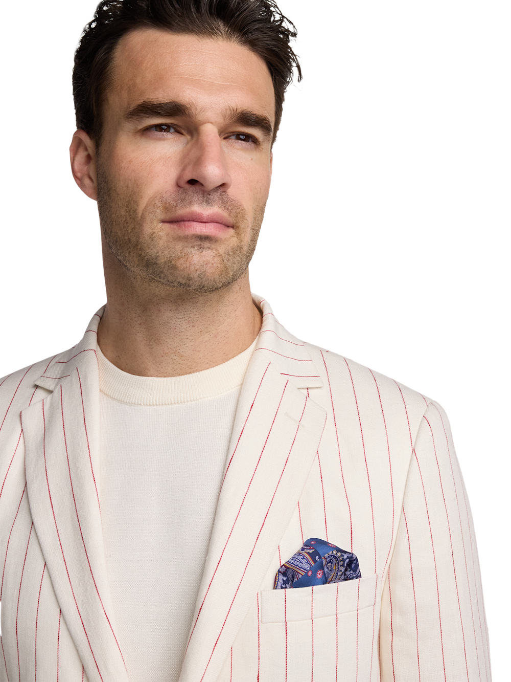 Alternate Image of Linen Pinstripe Single Breasted Notch Lapel Suit-2
