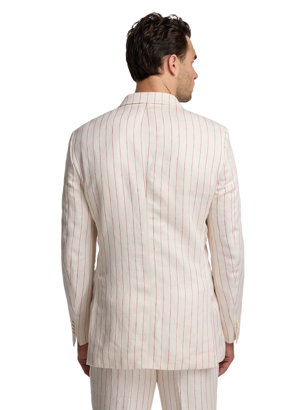Alternate Image of Linen Pinstripe Single Breasted Notch Lapel Suit-6