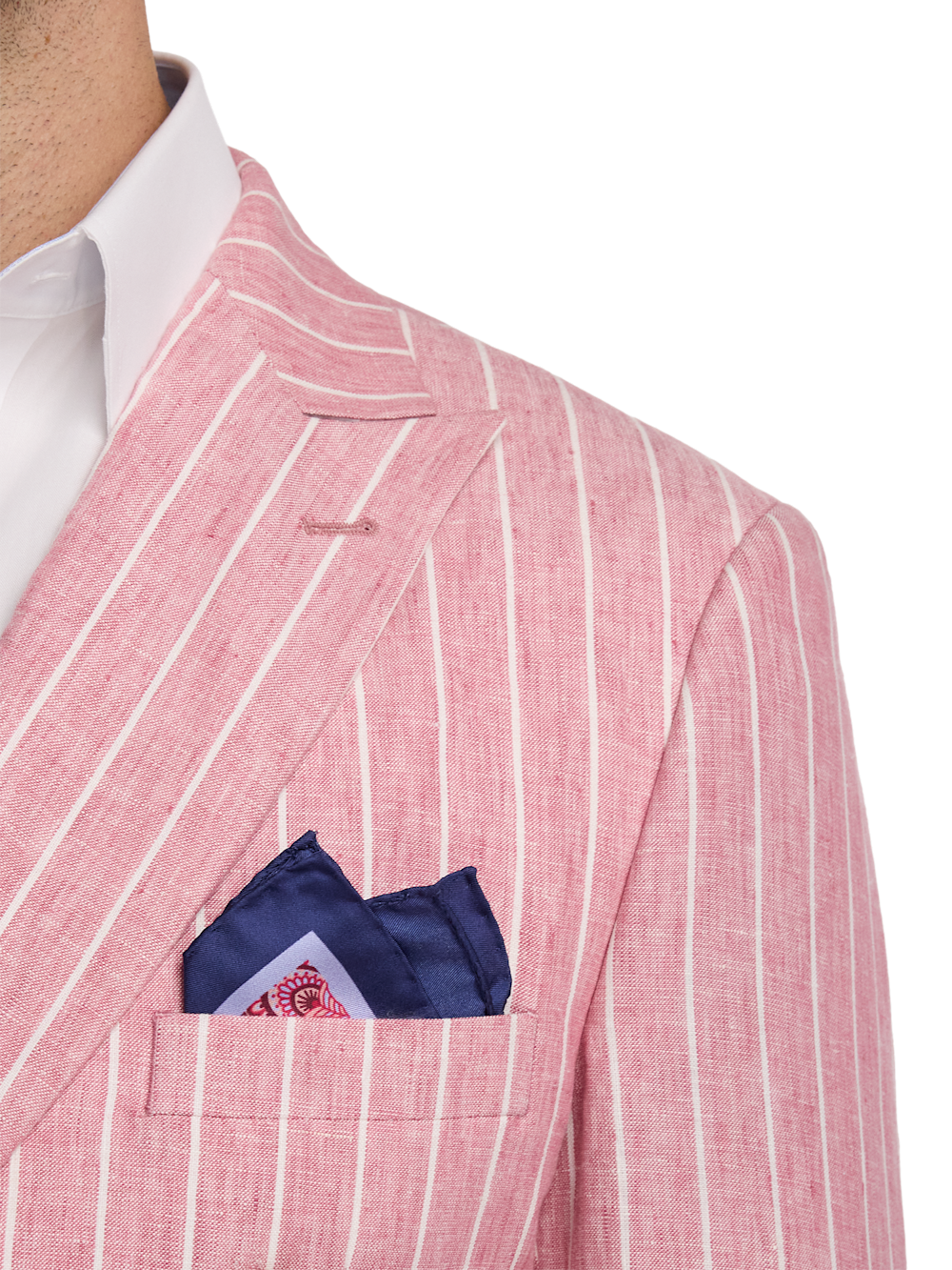 Alternate Image of Linen Pinstripe Double Breasted Peak Lapel Suit-5