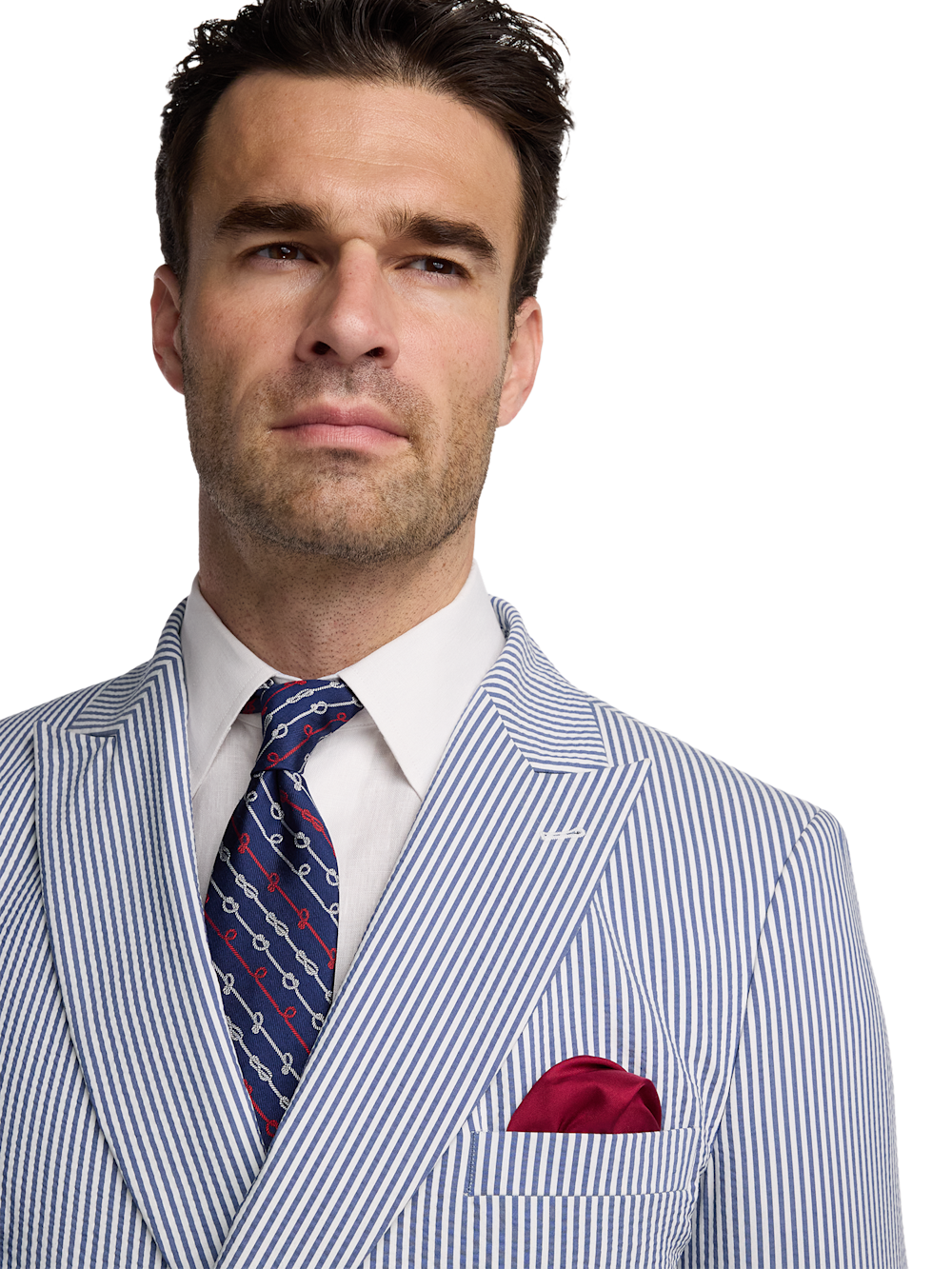 Alternate Image of Cotton Blend Stripe Double Breasted Peak Lapel Suit-2