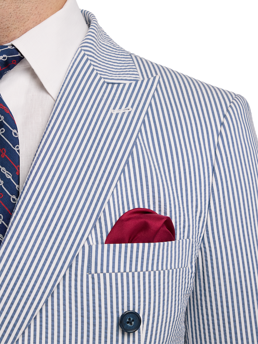 Alternate Image of Cotton Blend Stripe Double Breasted Peak Lapel Suit-5
