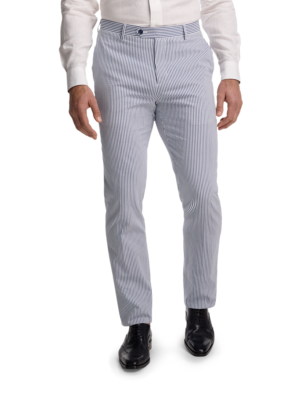 Alternate Image of Cotton Blend Stripe Double Breasted Peak Lapel Suit-7