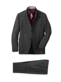 Cavalry Twill Wool Suit - Black/grey