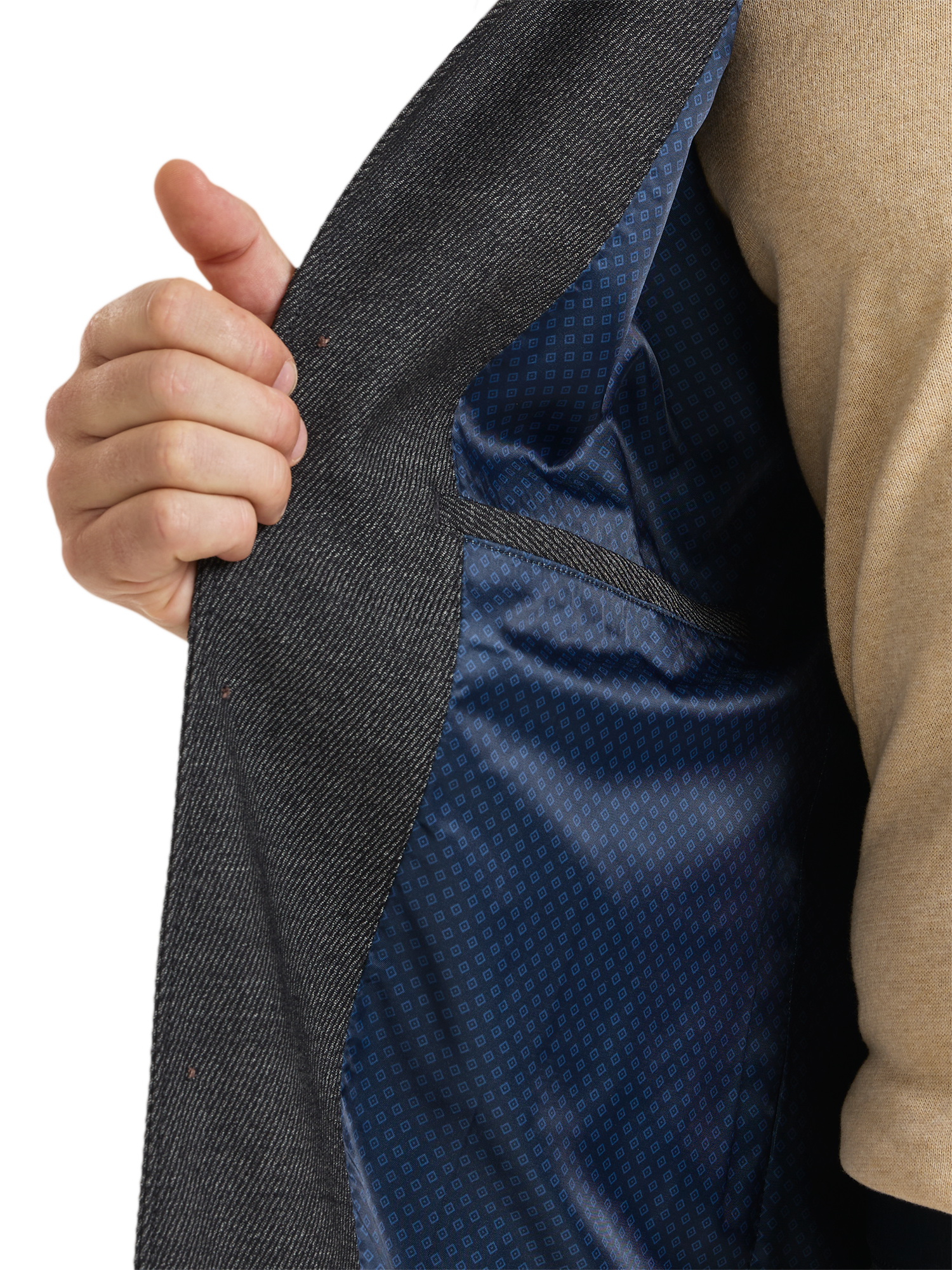 Cavalry Twill Wool Suit - Black/grey