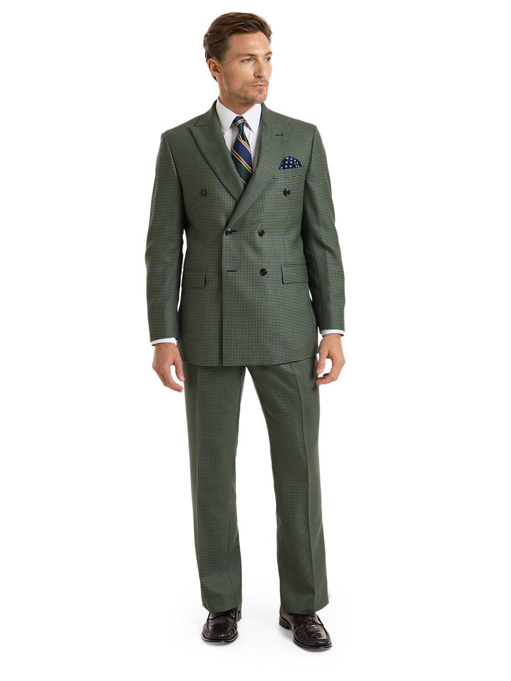 Alternate Shot of Men's Green/Navy  Suit  - 1