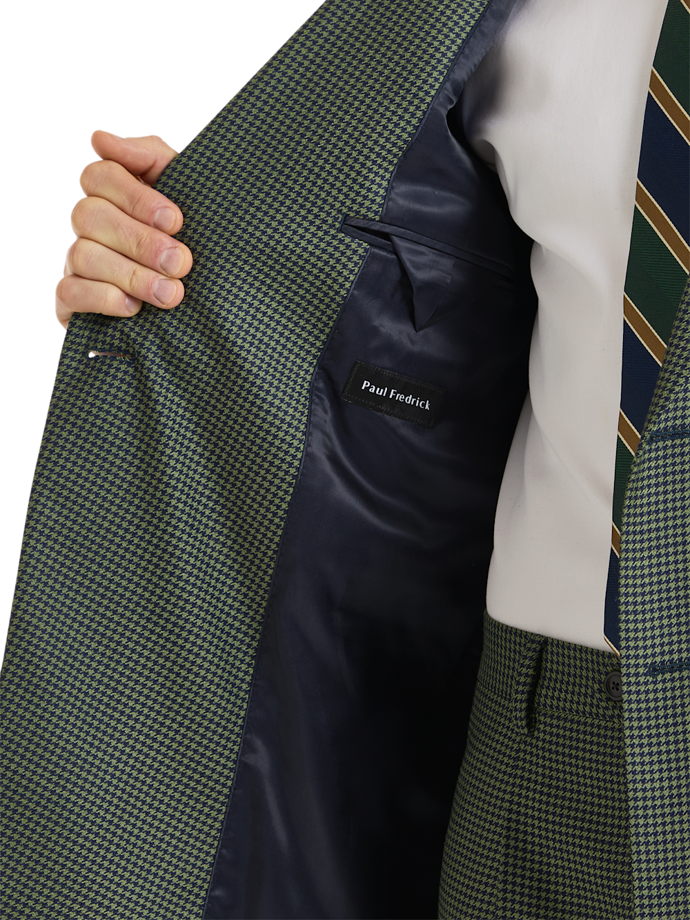 Alternate Image of Houndstooth Wool Double Breasted Peak Lapel Suit-4