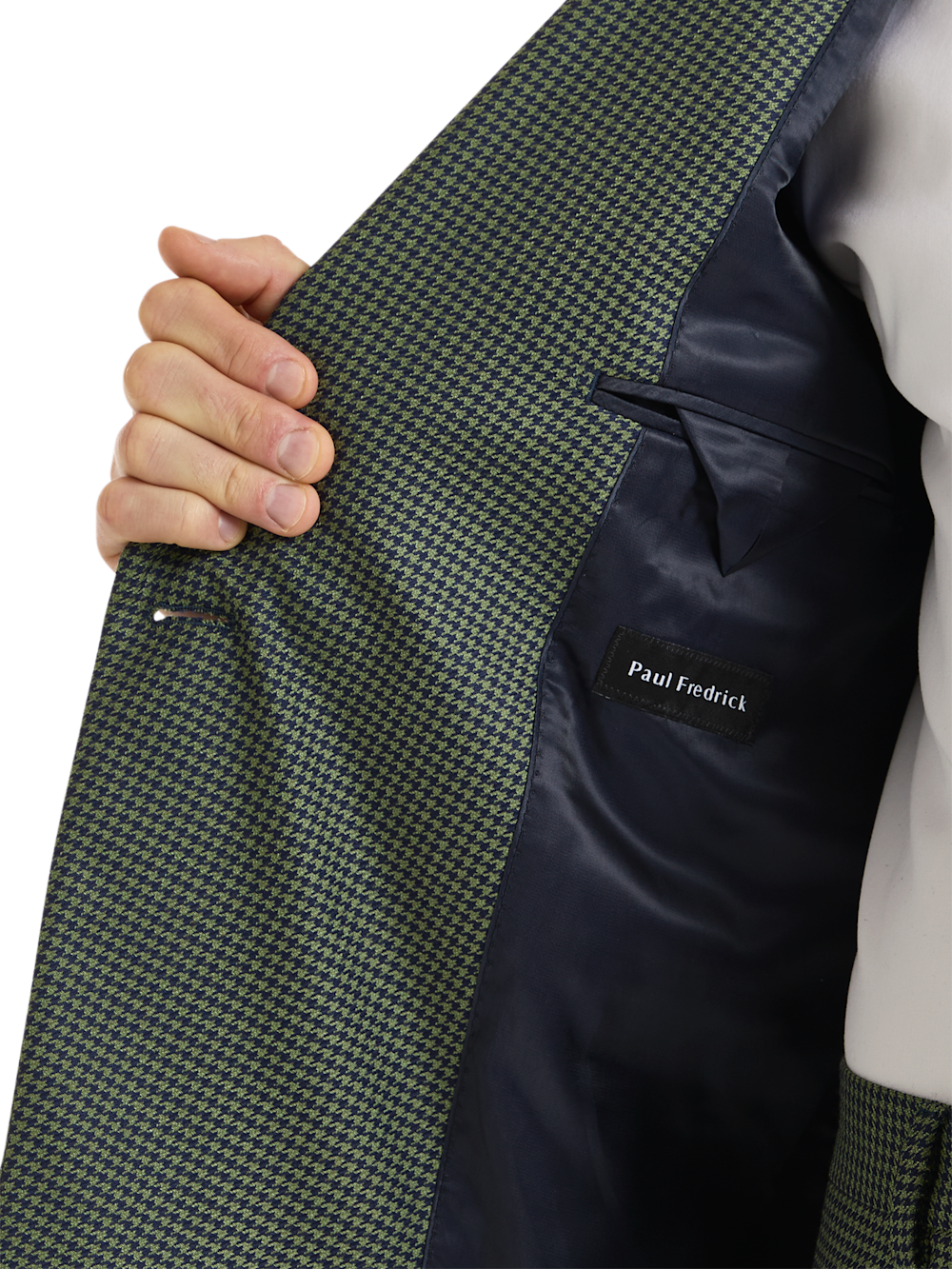 Alternate Shot of Men's Green/Navy  Suit  - 4