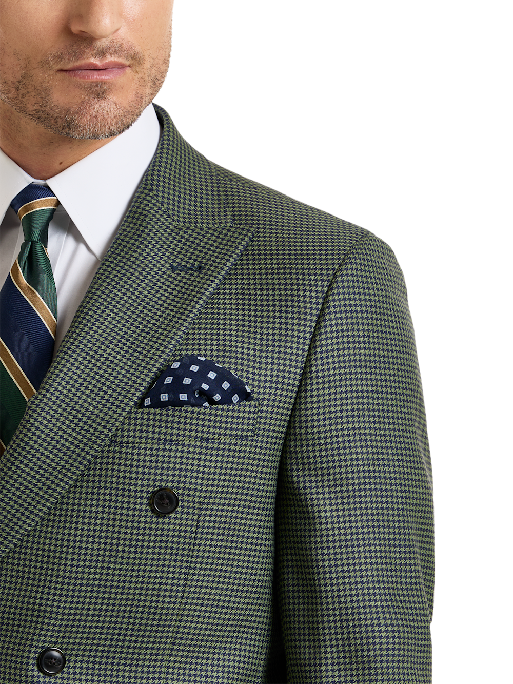Alternate Image of Houndstooth Wool Double Breasted Peak Lapel Suit-5