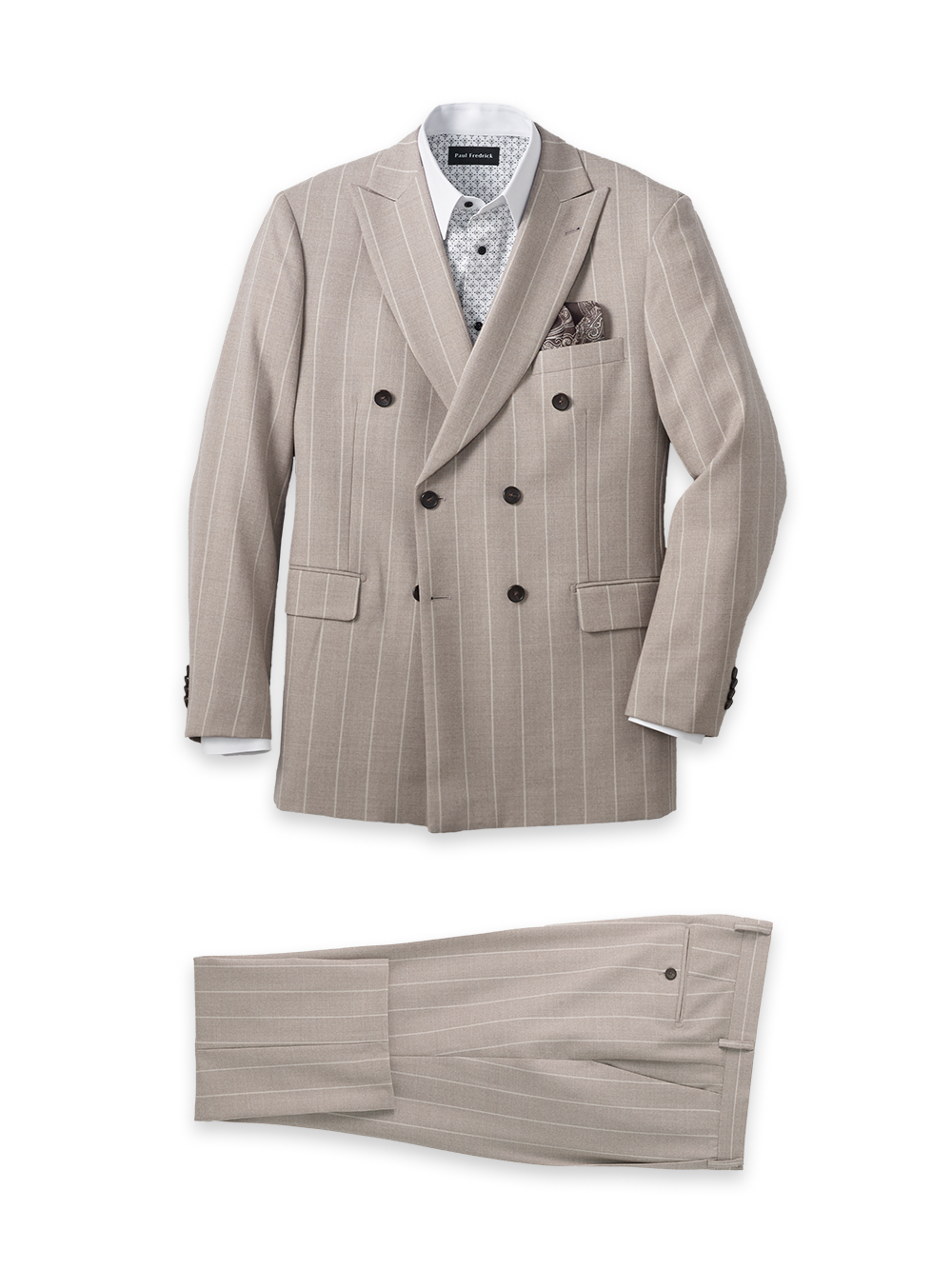 Product Image of 'Kingston Pinstripe' Wool Double Breasted Notch Lapel Suit-0