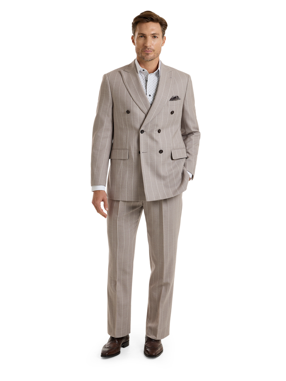 Alternate Shot of Men's Taupe  Suit 