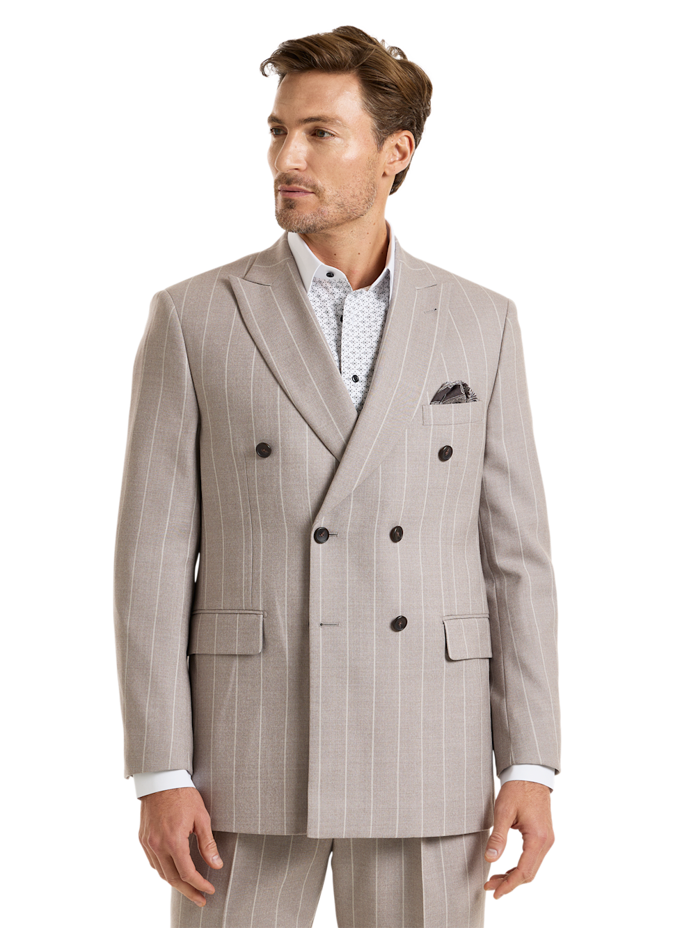 Alternate Image of 'Kingston Pinstripe' Wool Double Breasted Notch Lapel Suit-2