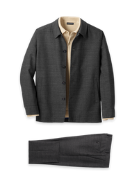 Calvalry Twill Wool Suit - Black/grey