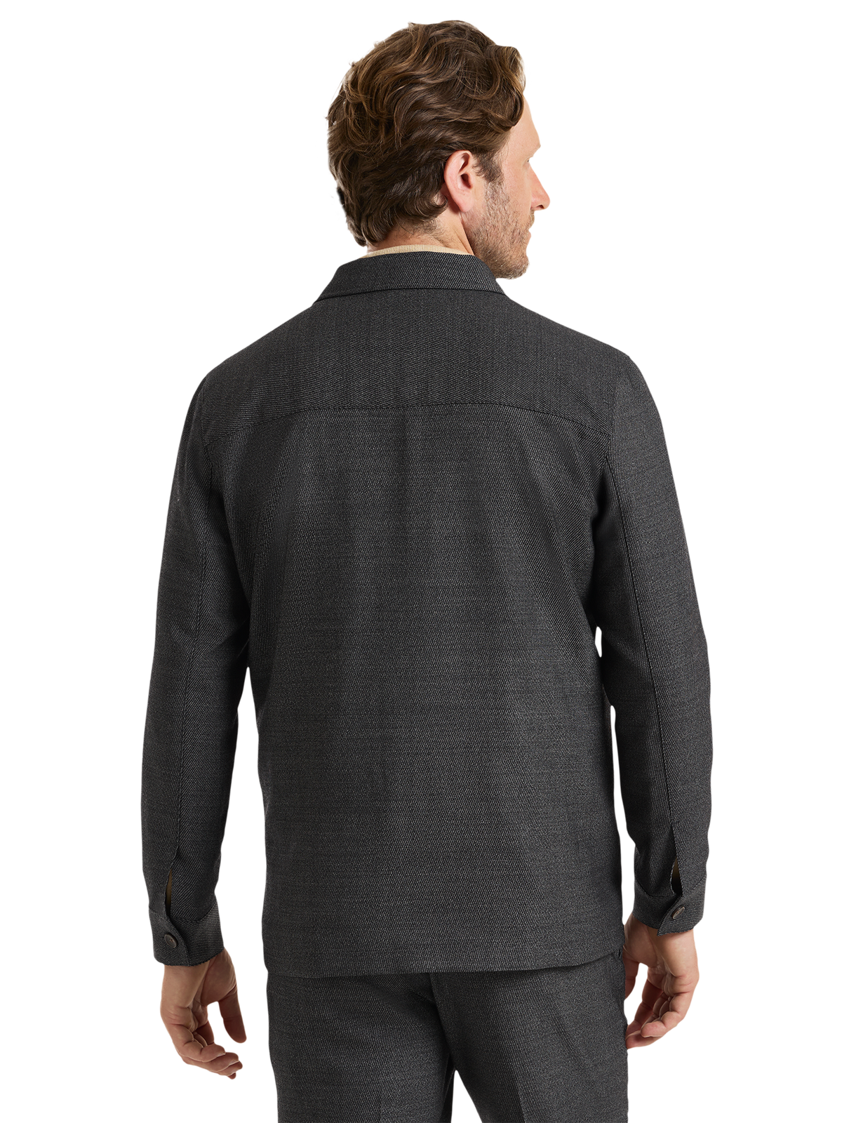 Calvalry Twill Wool Suit - Black/grey