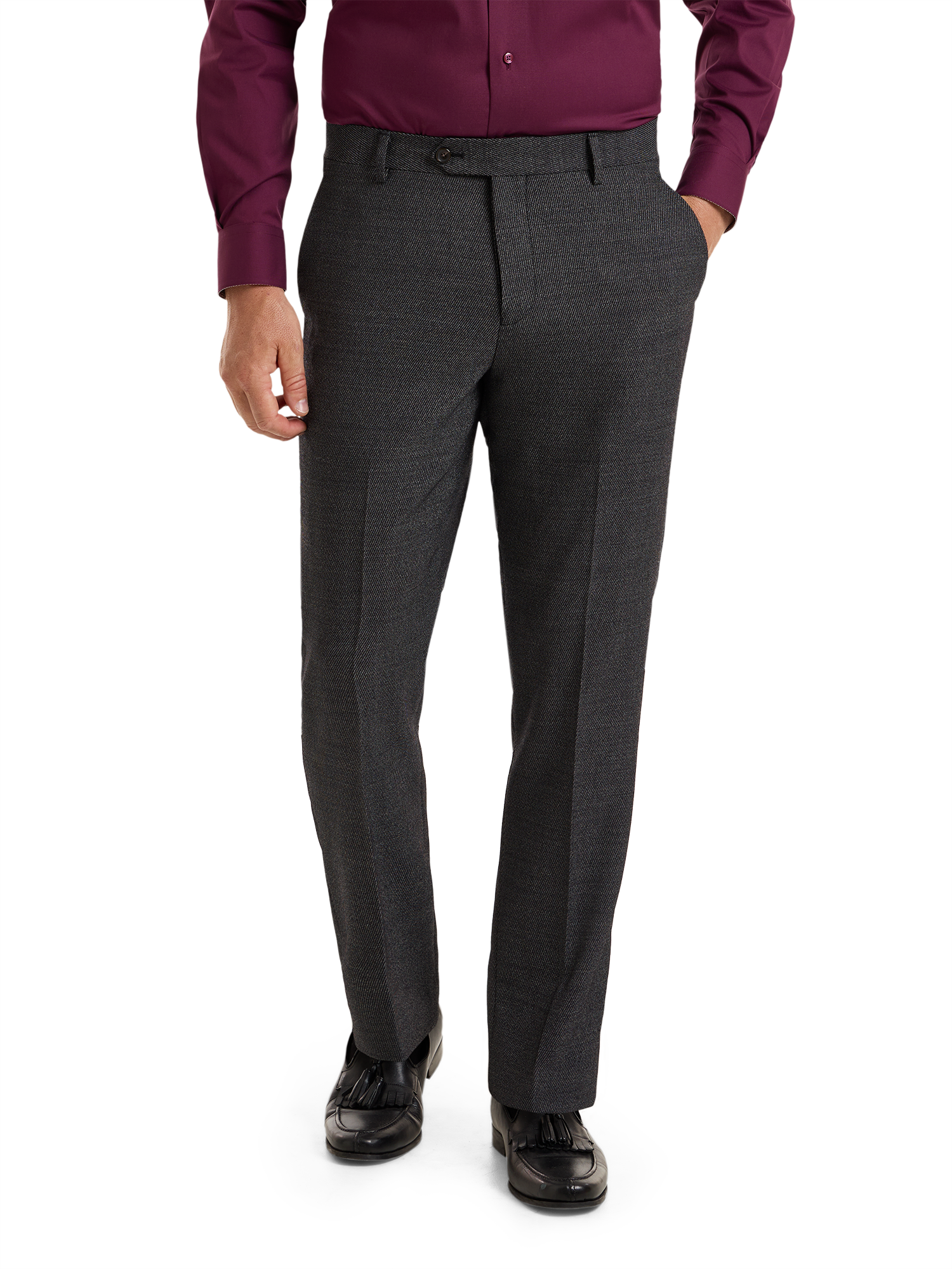 Calvalry Twill Wool Suit - Black/grey