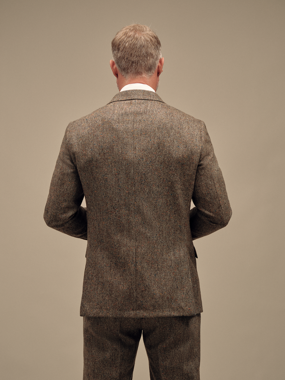 Wool Donegal Sherry Tweed Single Breasted Notch Lapel Suit